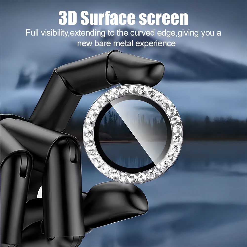 2/3Pcs Glitter Diamond Rhinestone Metal Ring Camera Lens Protector For iPhone 17 Pro Max 16 13 12 11 14 15 Pro Max Plus Mini view 2