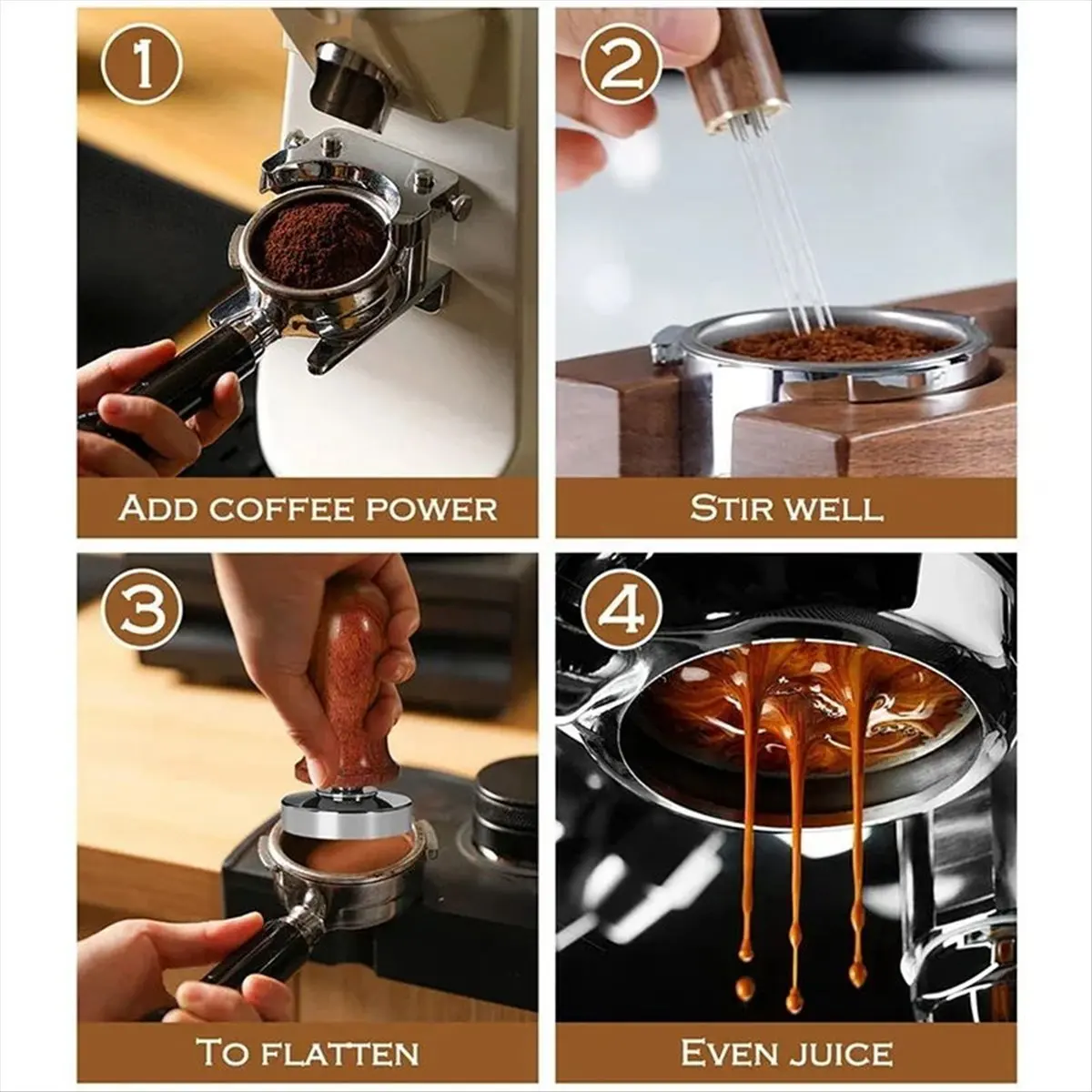 REST Coffee Tamper 51mm Set Espresso Tamper 51mm Coffee Tamper 51 with Spring Loaded Stainless Steel Tampers 51mm