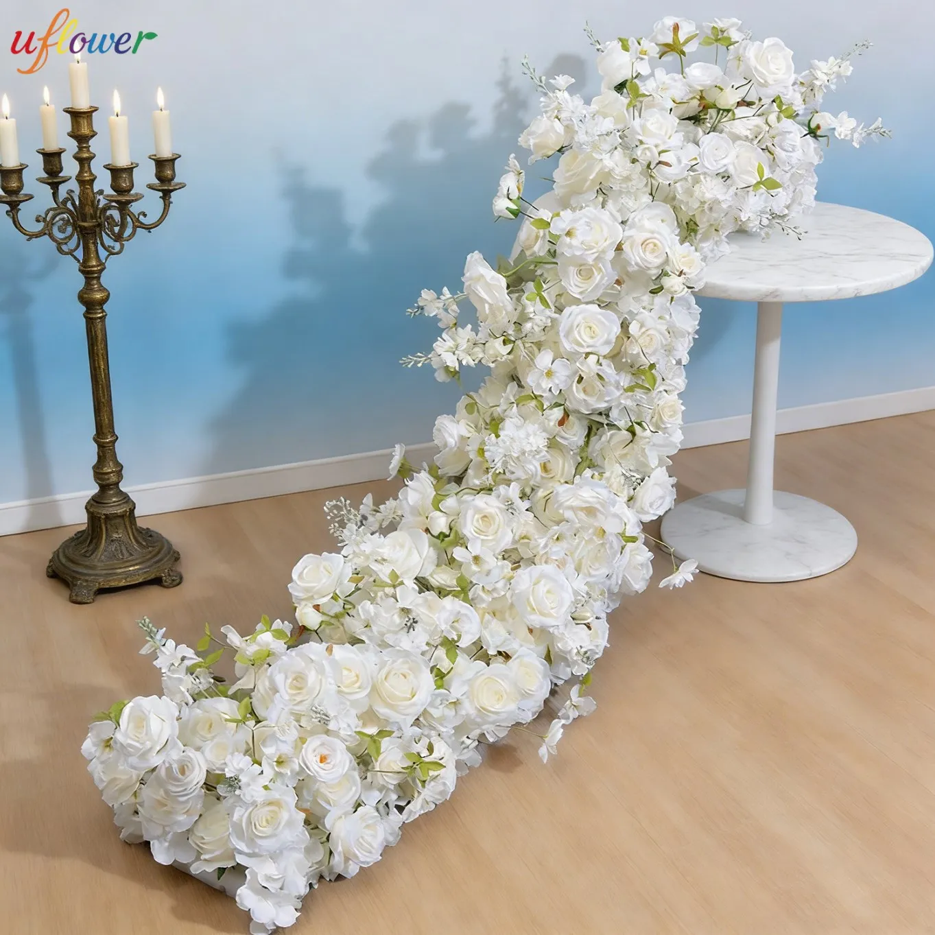 

Uflower 200 см белая красная роза диван настольная дорожка цветочный ряд свадебный фон Декор цветочная композиция реквизит для вечеринки витрина