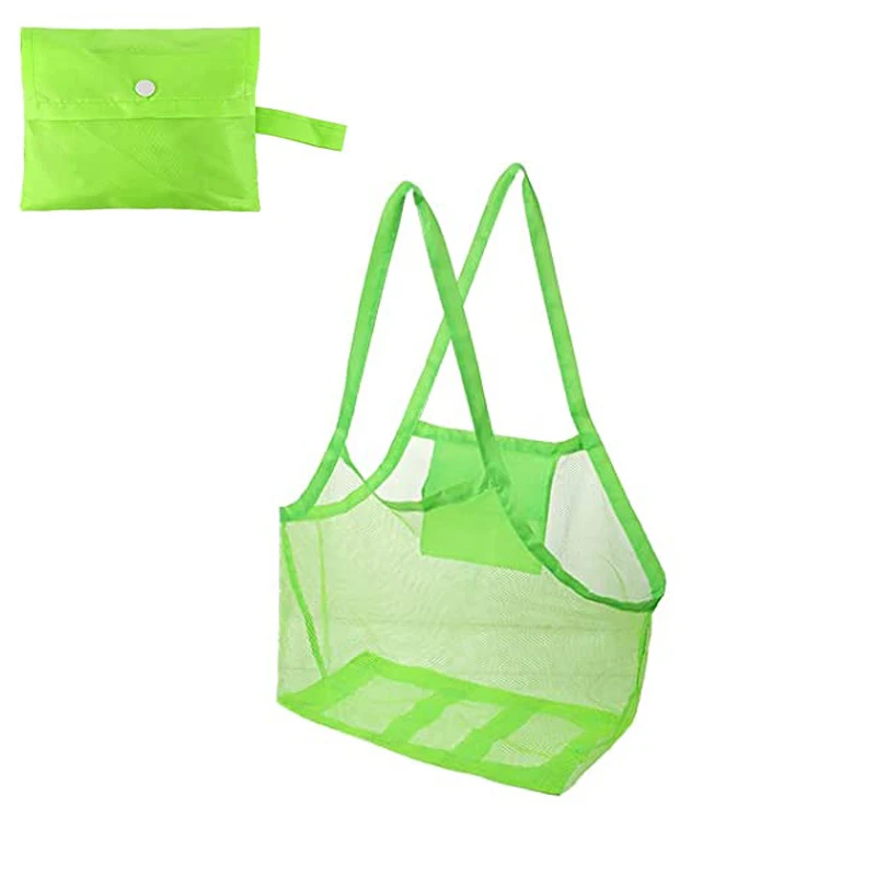 1/2 PCS Mesh Beach Storage Bag Children\'s Toy Storage Bag Oversized Beach Bag Backpack Outdoor Mesh Pocket Grocery Mesh Bag