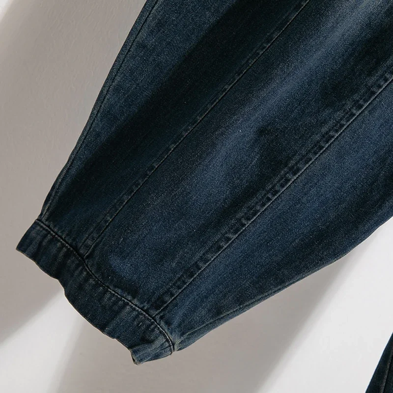 Mulheres 2025 nova chegada alta cintura elástica perna larga solta calças jeans plus size jeans estilo coreano tamanho grande jeans