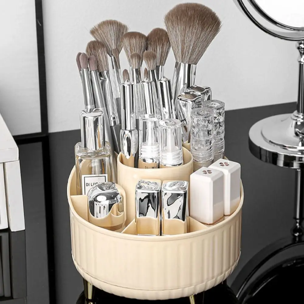 7 Grids 360° Rotating Pen Container Storage Box Space Saving Makeup Brush Holder Plastic Large Capacity