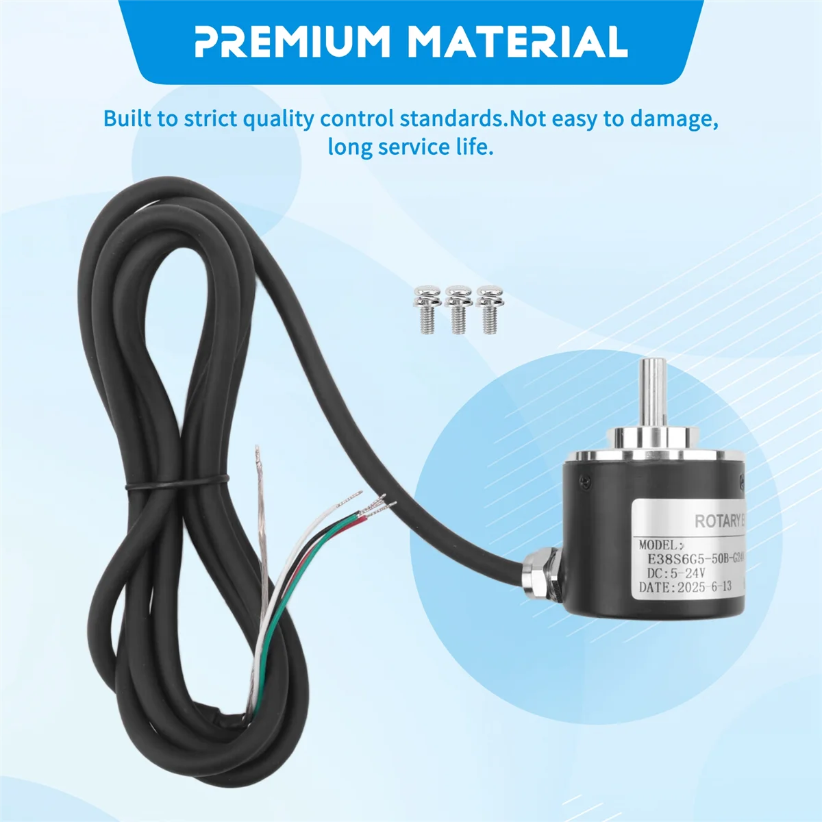 Hot Rotary Incremental Encoder 38S6G5-B-G24N AB 2-Phase Connection 50P/R 5-24V Solid Shaft DC Open Collector NPN Output