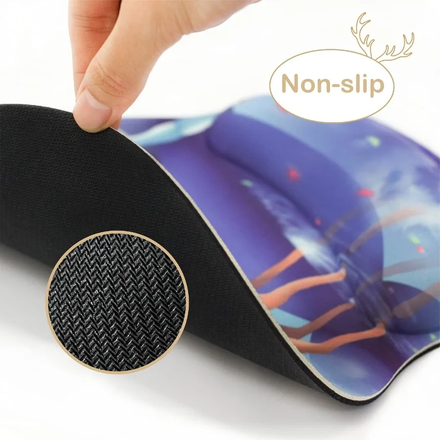 مريح مع مسند معصم إسفنجي ناعم يدعم حصيرة ماوس كمبيوتر مريحة لتصميم الكمبيوتر المحمول ولوحة مفاتيح لطيفة على شكل لوحة ماوس مع #5