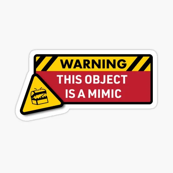 Warning This Object Is A Mimic Dnd  5PCS Stickers for Car Room Decorations Laptop Background Bumper Funny Stickers Decor