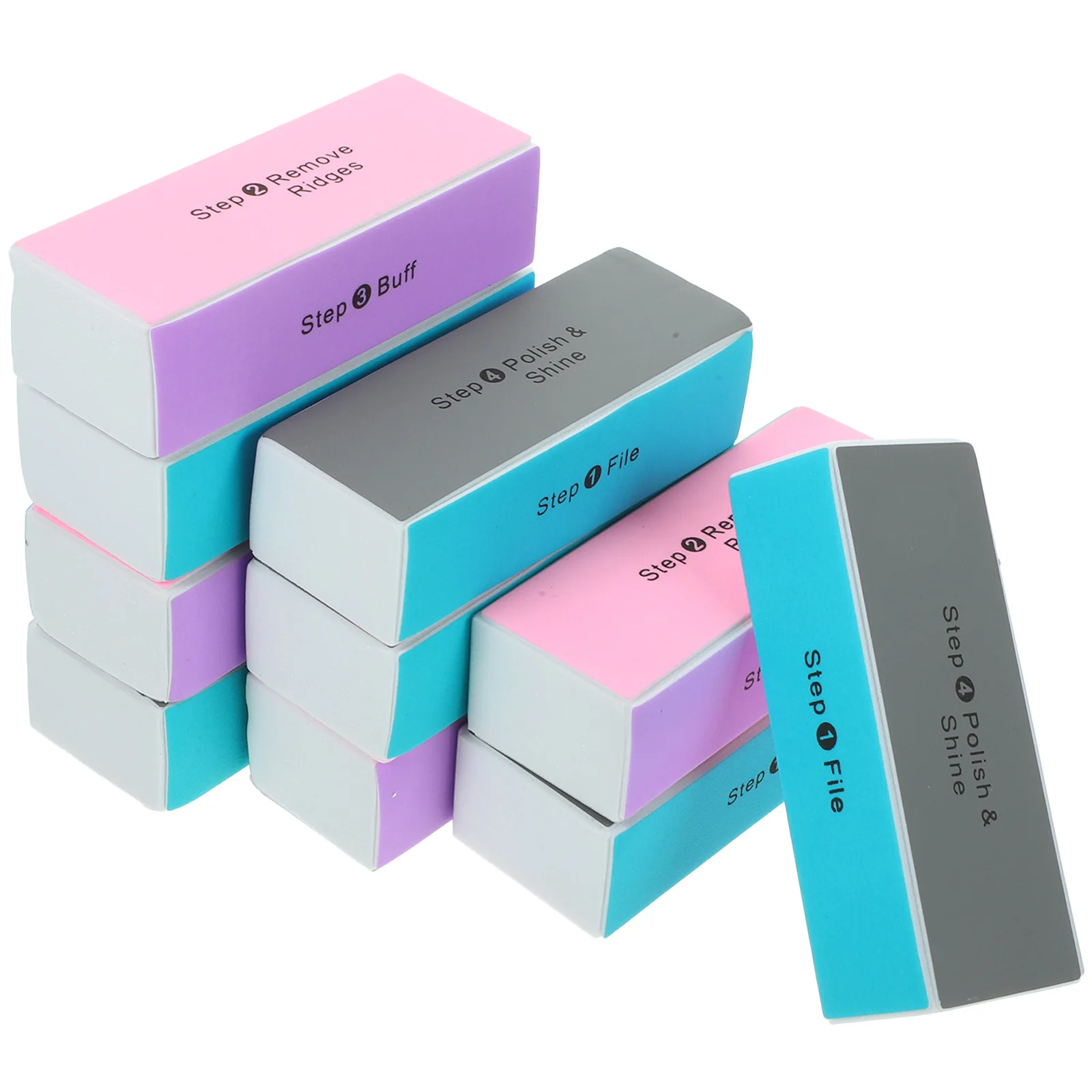 10pcs Nail Buffer File 4-Sided Artwork Block Walnut Sponge For Wood Diy Craft Nail Block Artwork Polishing Sponge Bodhi