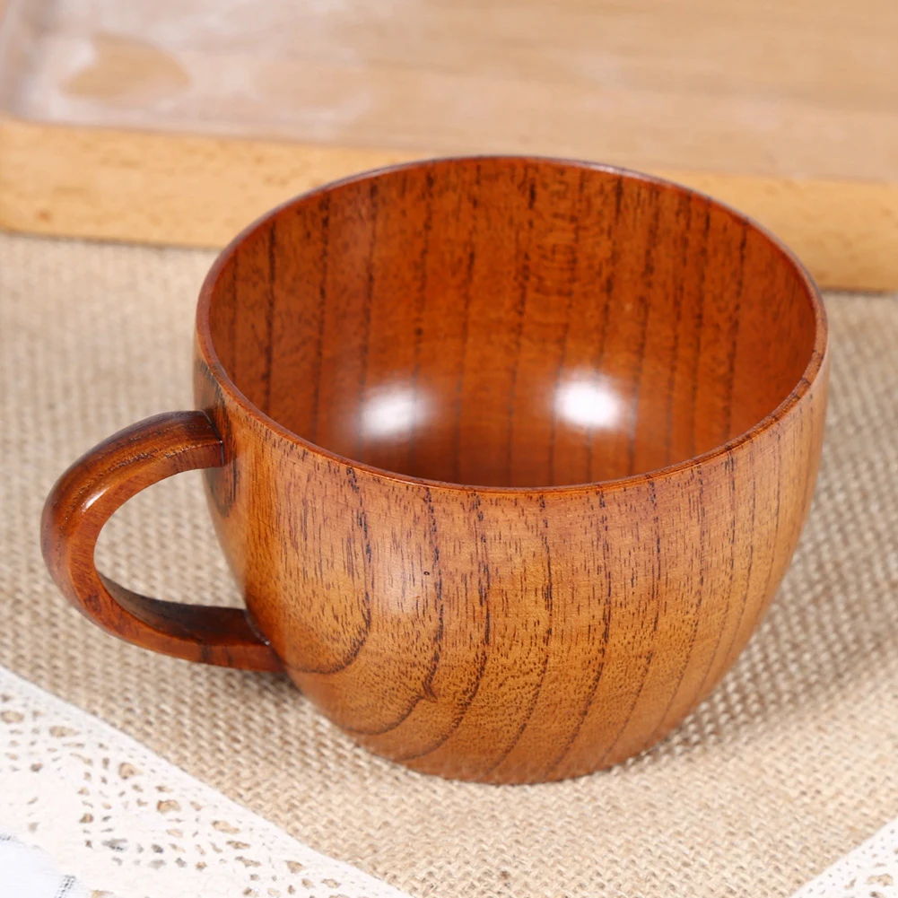 Wooden Cup Primitive Log Color Handmade Natural Wood Coffee Tea Beer Juice Milk Mug