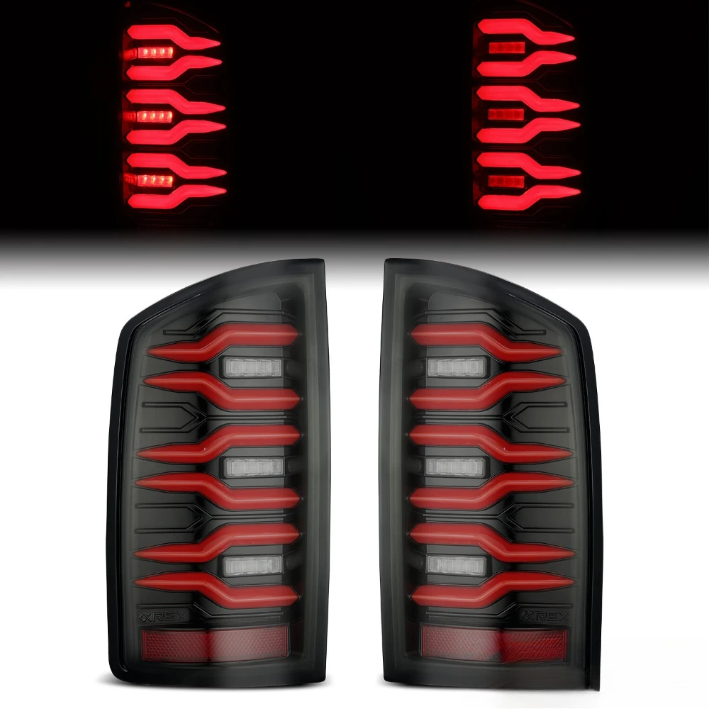 

Fit 07-08 Dodge Ram 1500/07-09 Dodge Ram 2500/3500 LED Tail Lights Black Red