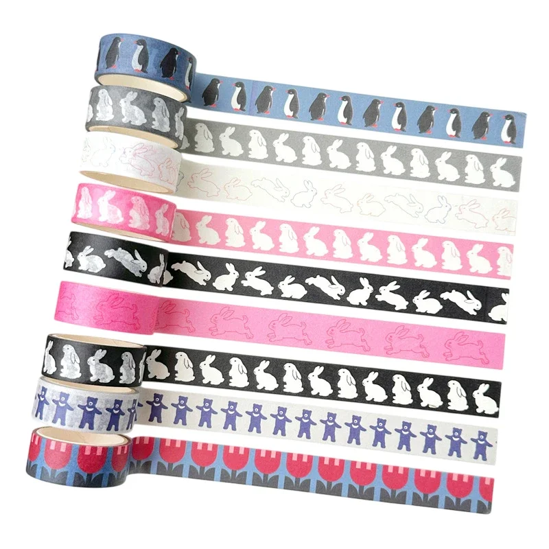 Cute Cartoon Rabbit Penguin  Tape Scrapbook  DIY Notebook Sticker Kawaii Tape Decoration