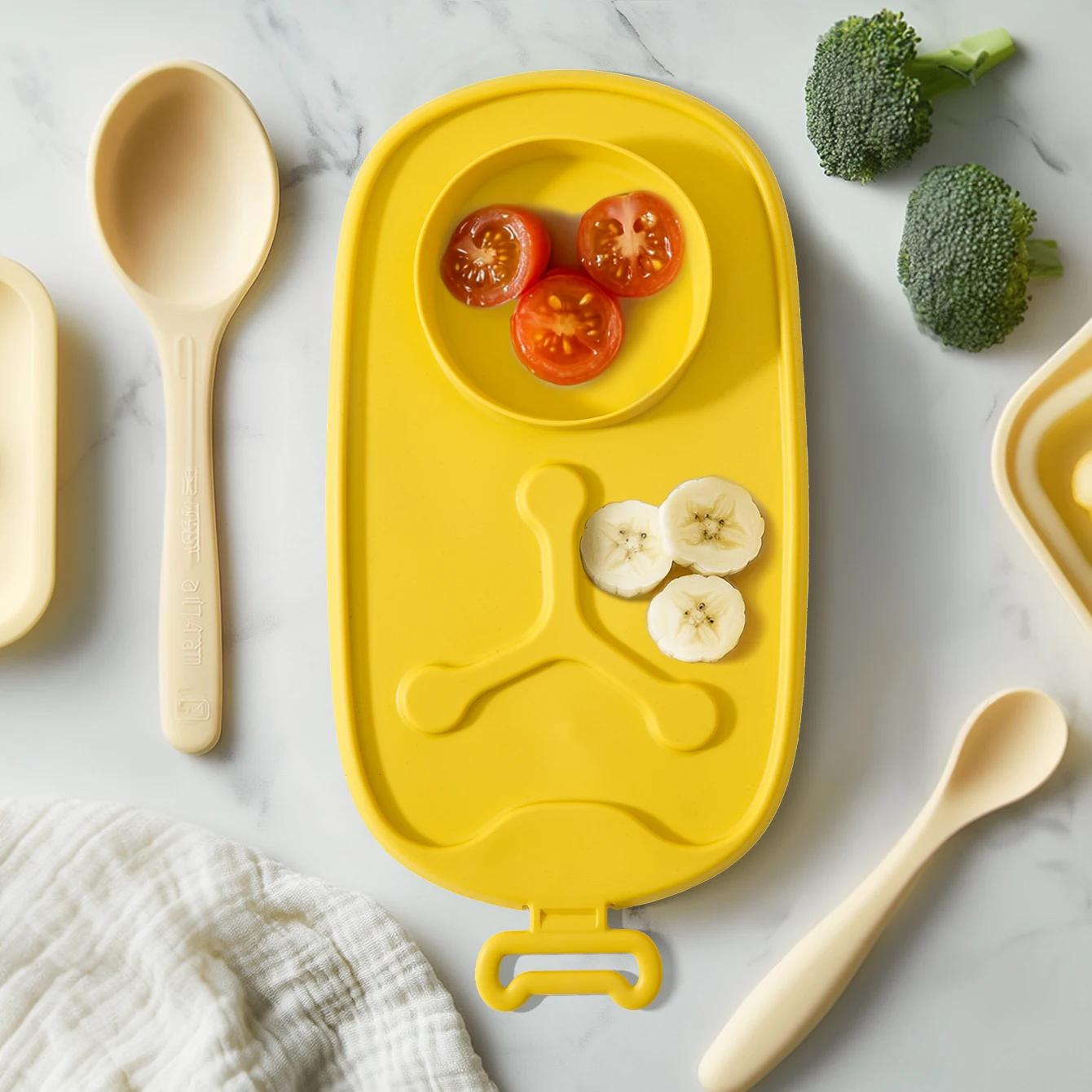 Цветная детская силиконовая миска, 1 шт., противоскользящая тарелка для кормления, тренировочная портативная посуда для хранения, тарелка, посуда, подарок для детского душа