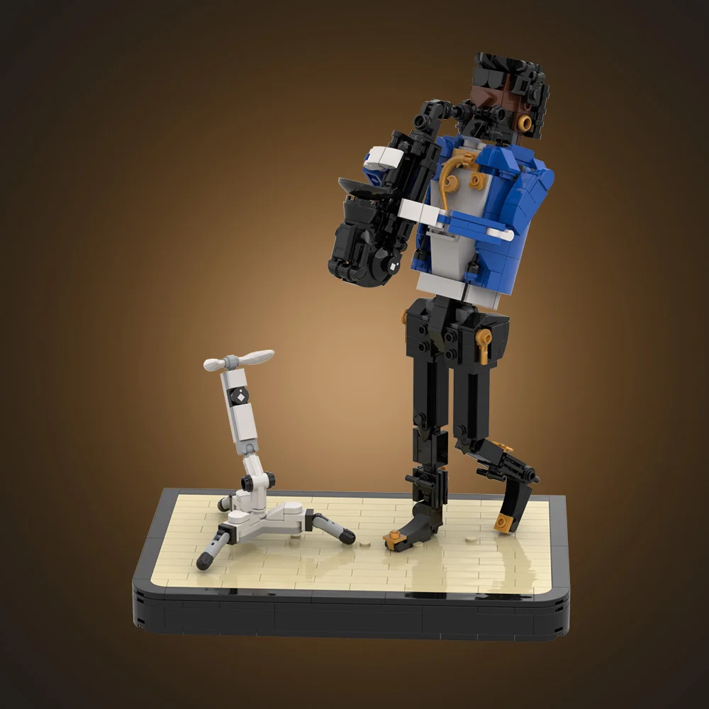 

MOC Jazz Alto Saxophonist Building Blocks Saxophonist Concert Stage Scene Bricks Toy for Adults Gift