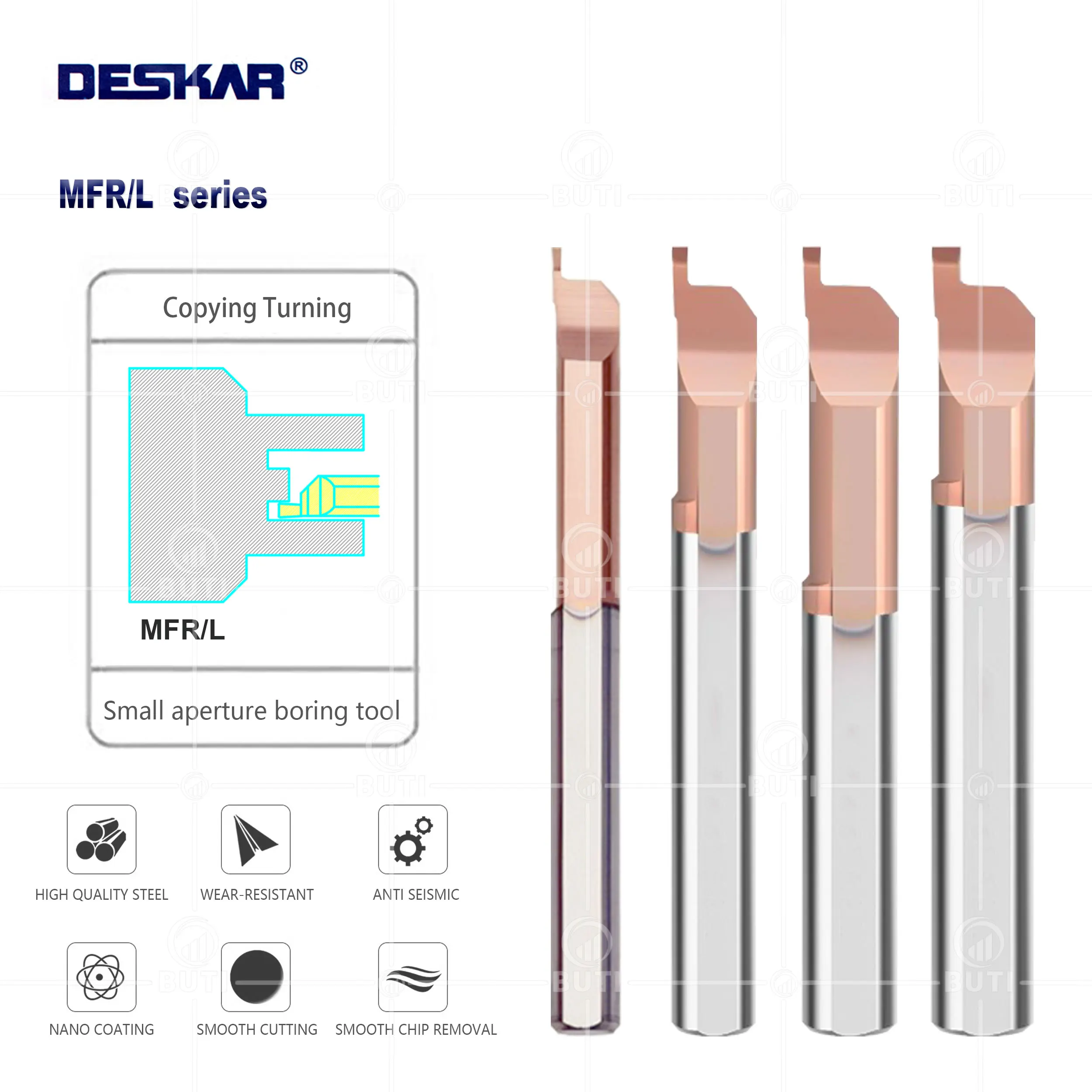 DESKAR 100% Original CNC MFR MFL Series Small Aperture Boring MFR4/5/6/8  MFL4/5/6/8 Tungsten Steel Seismic Boring Tool Material