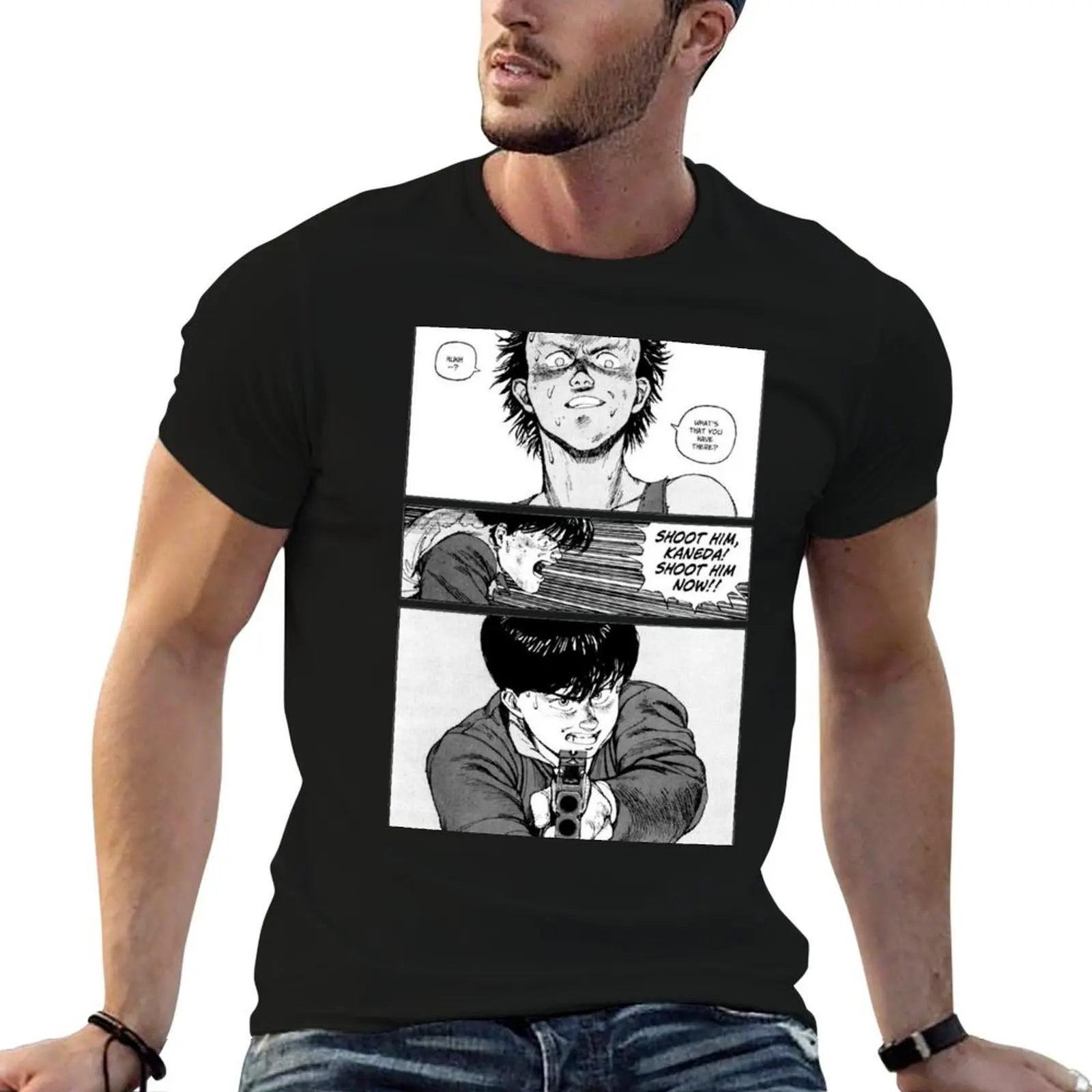 

Akria Shoot Him Panels T-Shirt t shirt custom print cotton t shirt pack T-Shirt