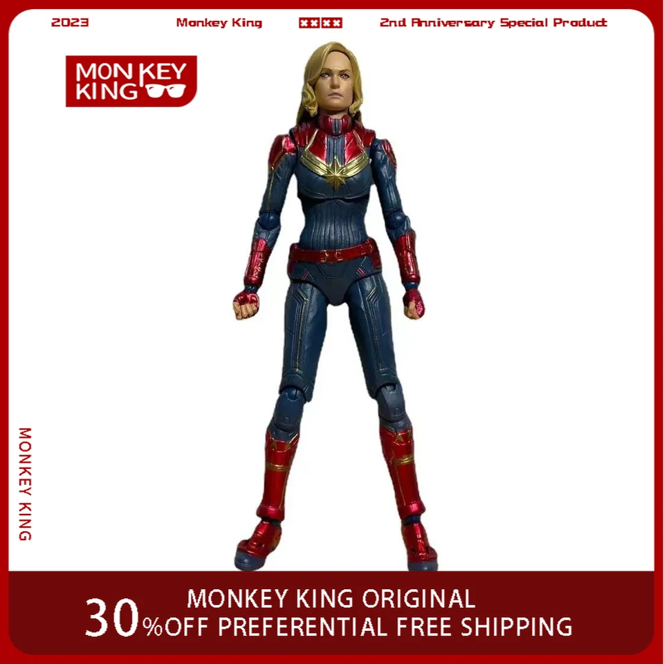 15cm Marvel Super-Heroes Anime Figure Series Captain Marvel SHF Action Figure Statue Pvc Model Dolls Collect Ornaments Gift Toys