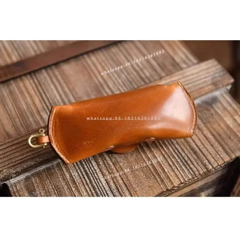 2006GOOD Retro Leather Texture Glasses Case Men's Portable Hanging Bag Myopia Glasses Sunglasses Storage Case