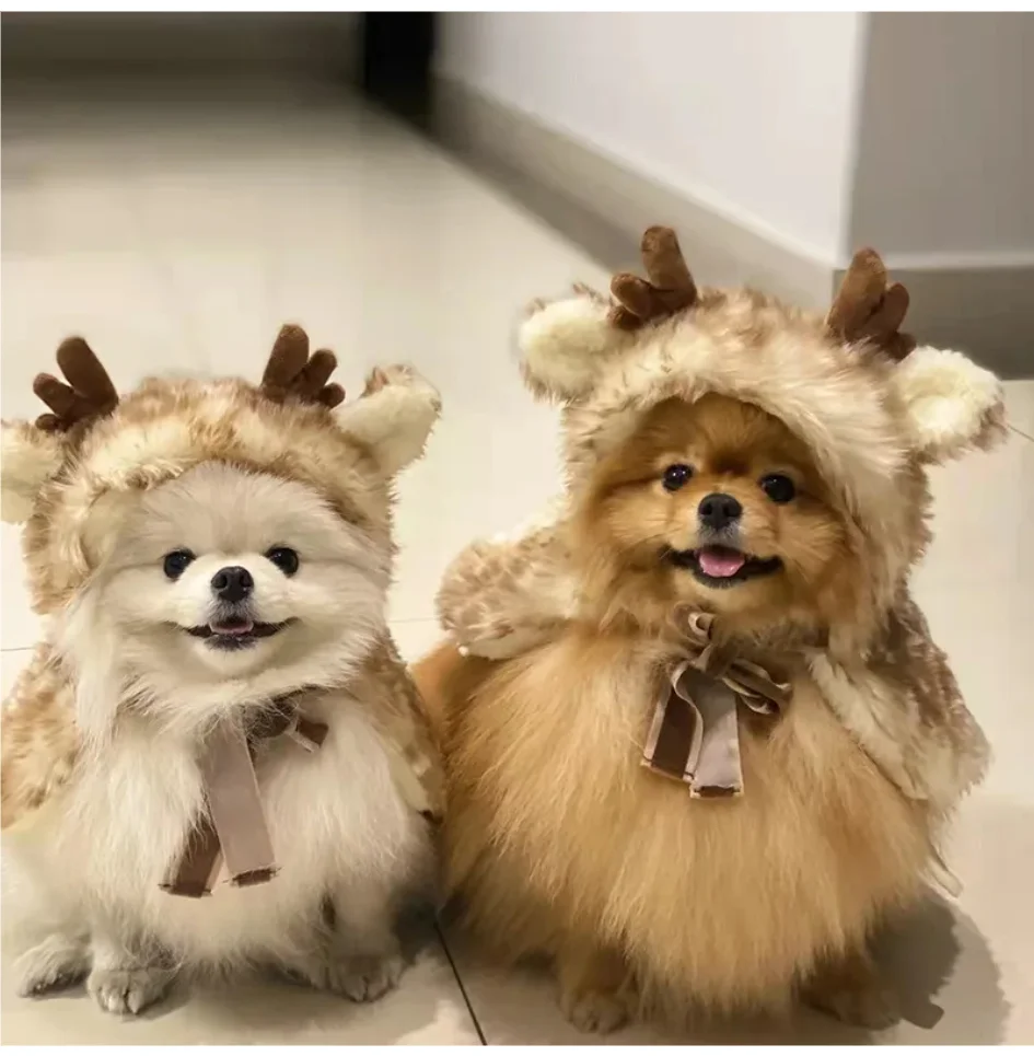 

Pet Cat Dog Christmas Costume Cosplay Elk Cloak Dog Costumes for Small Dogs Cute Cat Clothes