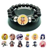 Naruto Jewel Beaded Bracelet Anime Cartoon Cosplay Wristband Uchiha Kakashi Sasuke Accessories Children Toys Christmas Gifts