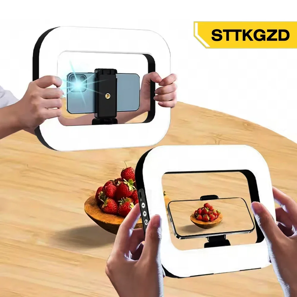 Przenośna lampa LED w kształcie pierścienia, nowa lampa do klatki dla króli, oświetlenie fotograficzne do transmisji na żywo z telefonu, lampa do selfie, dekoracja.