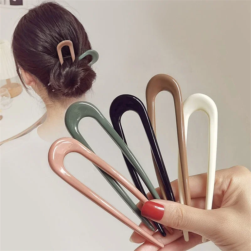 Retro Simple U Shape Hair Clips  Women Girls Hair Sticks Bride Hair Styling  Accessories  Metal  Plastic Barrettes  Accessories