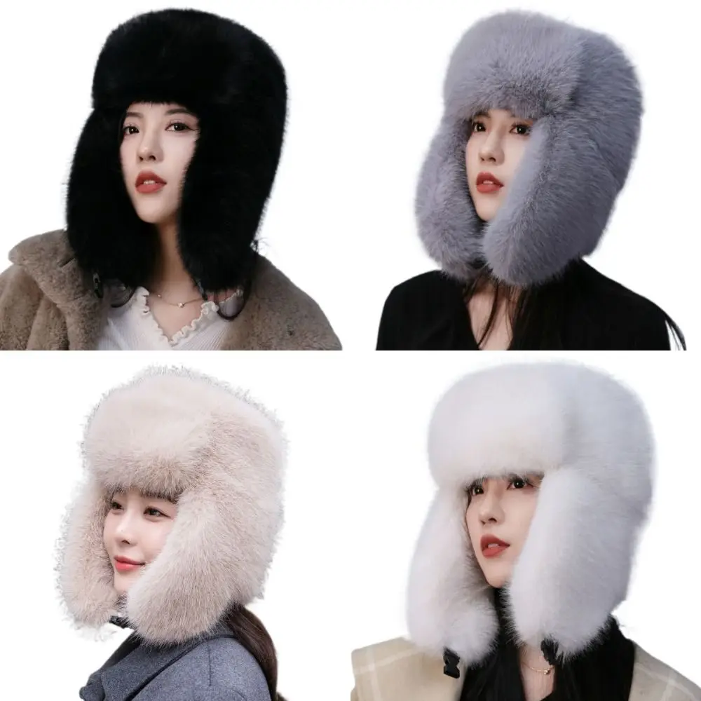 Versatile Imitation Fur Lei Feng Ha Anti Cold Plush Ear Protection Hat Warm Thickening Windproof Hat Unisex