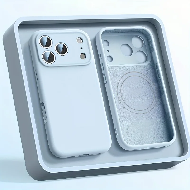 Silicone líquido original para magsafe carga magnética caso de telefone para iphone 17 ar 16 15 14 plus 13 12 pro max capa cor laranja