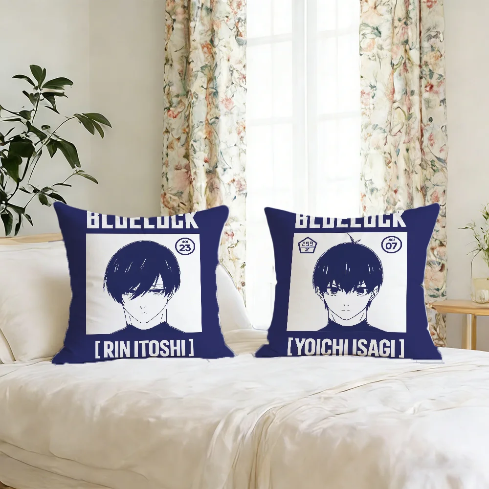 B-bLUE anime  cushion cover For Pillow Printing L-lOCK Sofa Decoration Home Car Room Coffee Shop Office Nordic Simplicity