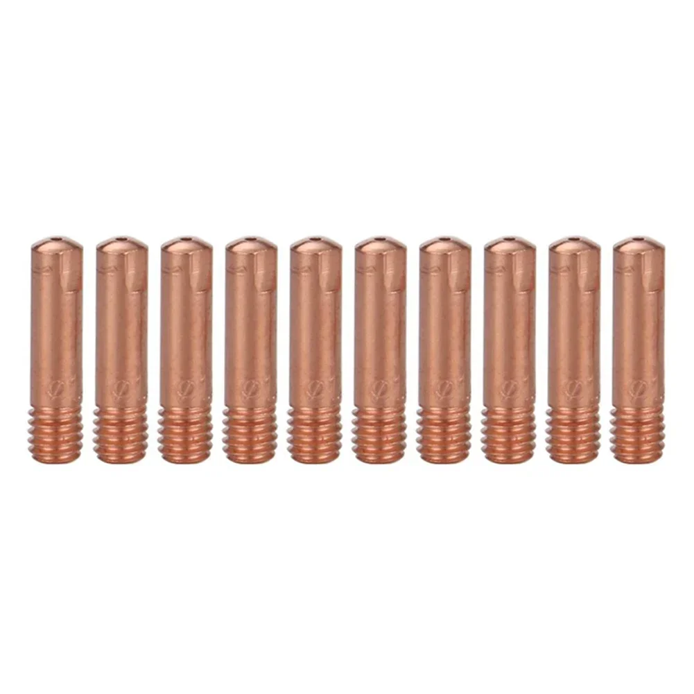 10-Pack Premium Copper 15AK MIG Welding Contact Tips 0.8/1.0/1.2mm M6x24mm Nozzles Welding Nozzle Set Torch Accessories