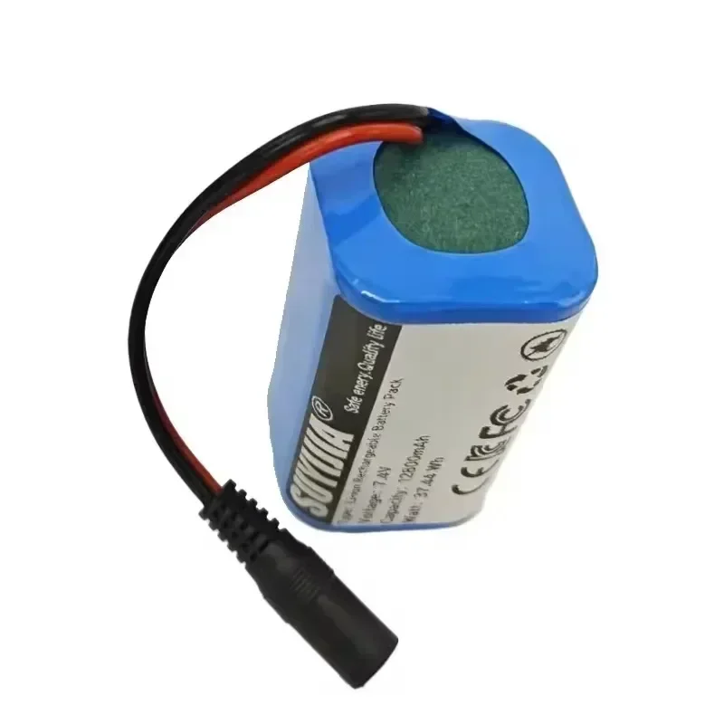 2S2P 7.4V 18650 Rechargeable Lithium Battery 12800mAh Suitable for Remote Control Fish Finder Fishing Bait Boat Toy Accessories