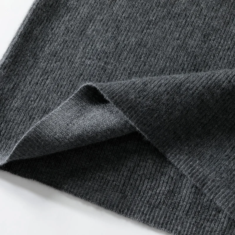 New women's 100% pure cashmere pullover casual solid spun knitted sweater slim fit Mock collar Tops basic vertical stripe Jumper