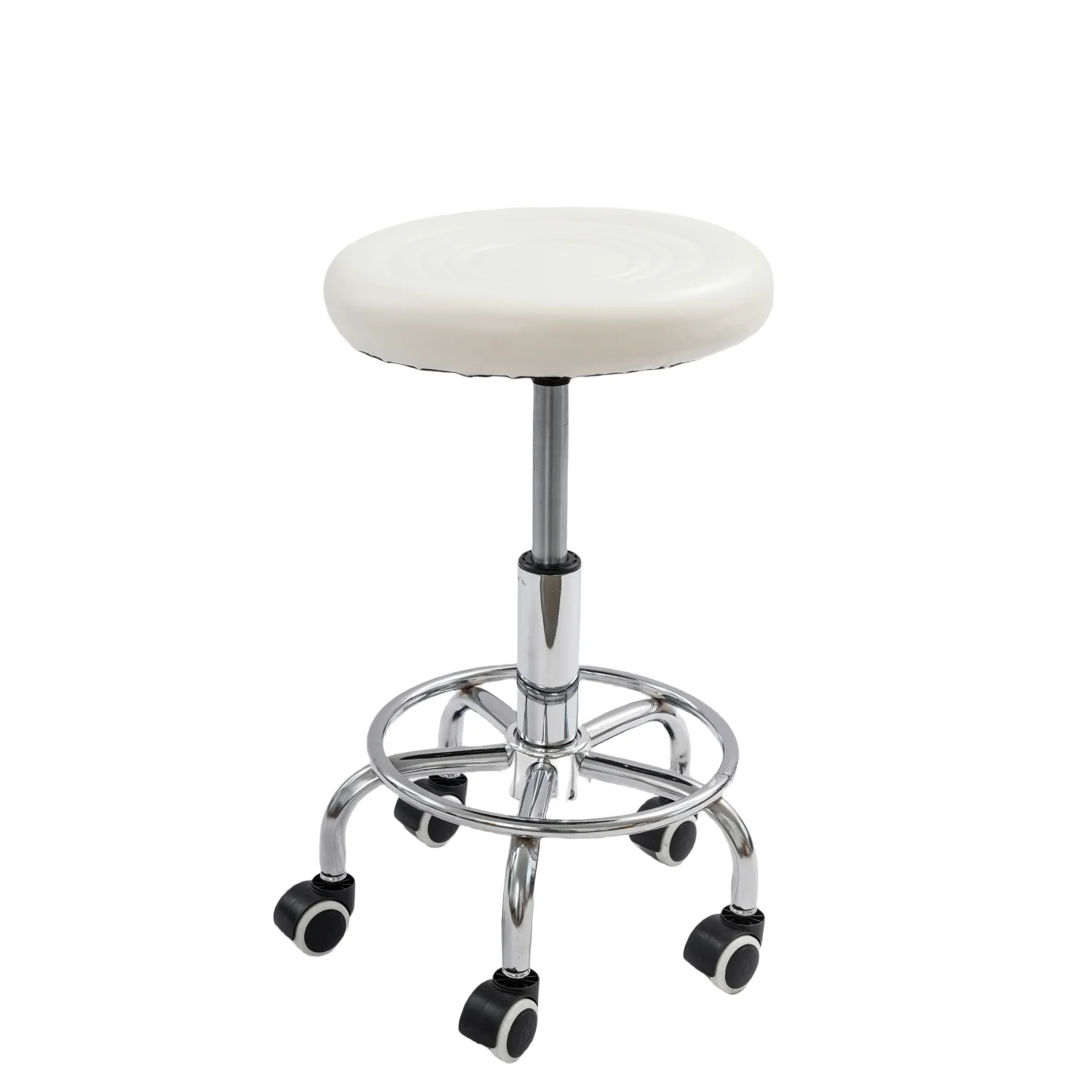 Tabouret roulant Tabouret rond réglable en hauteur avec roulettes pivotantes 360 °   Charge rotative de 330 lb pour tatouage de spa de salon de bureau à domicile