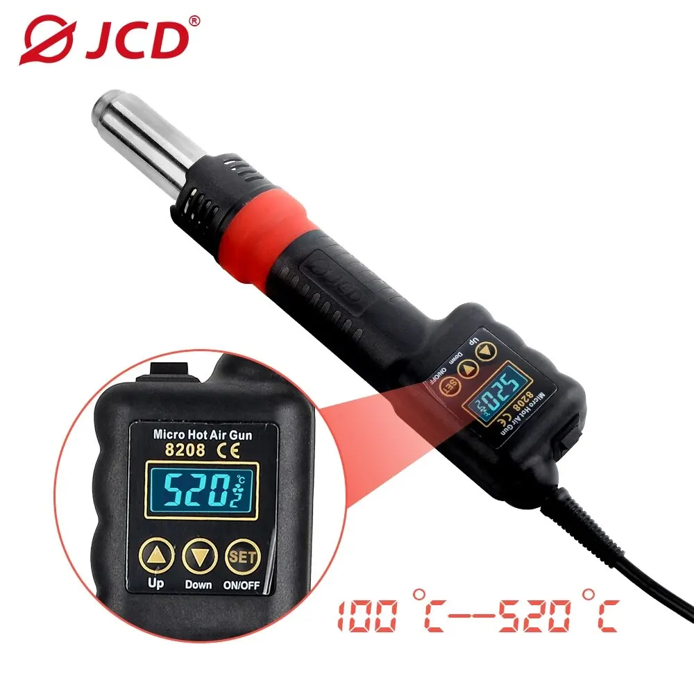 JCD Micro Hot Air Gun 8208 750W Soldering Welding Rework Station LCD Digital Display All-in-one Heat Gun BGA IC Solder Tools