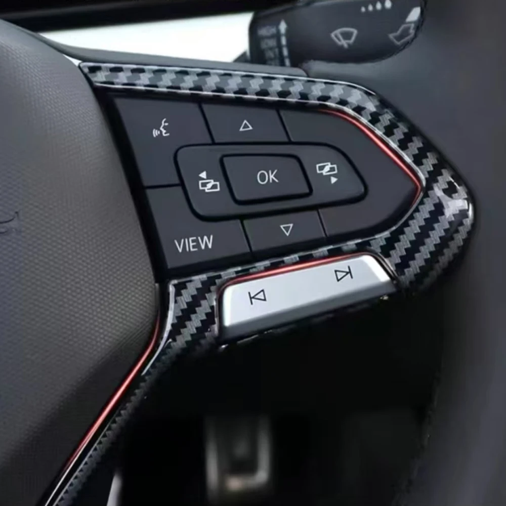 ل Volkswagen VW ID3 ID.4 ID 6 ID.7 T-ROC فيلوران ثارو براوا ل طوارق عجلة توجيه سيارة غطاء لوحة الكسوة #5