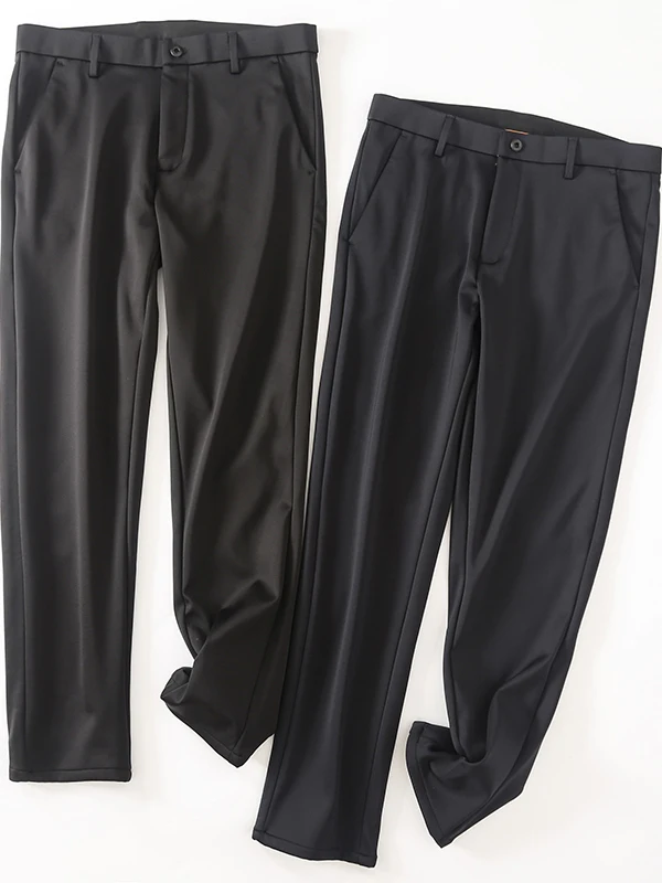 

Busin Casual Woolen Pants Men's Autumn Winter Faion Commuting Straight Leg Casual Pants High Elastici Nylon Fabric