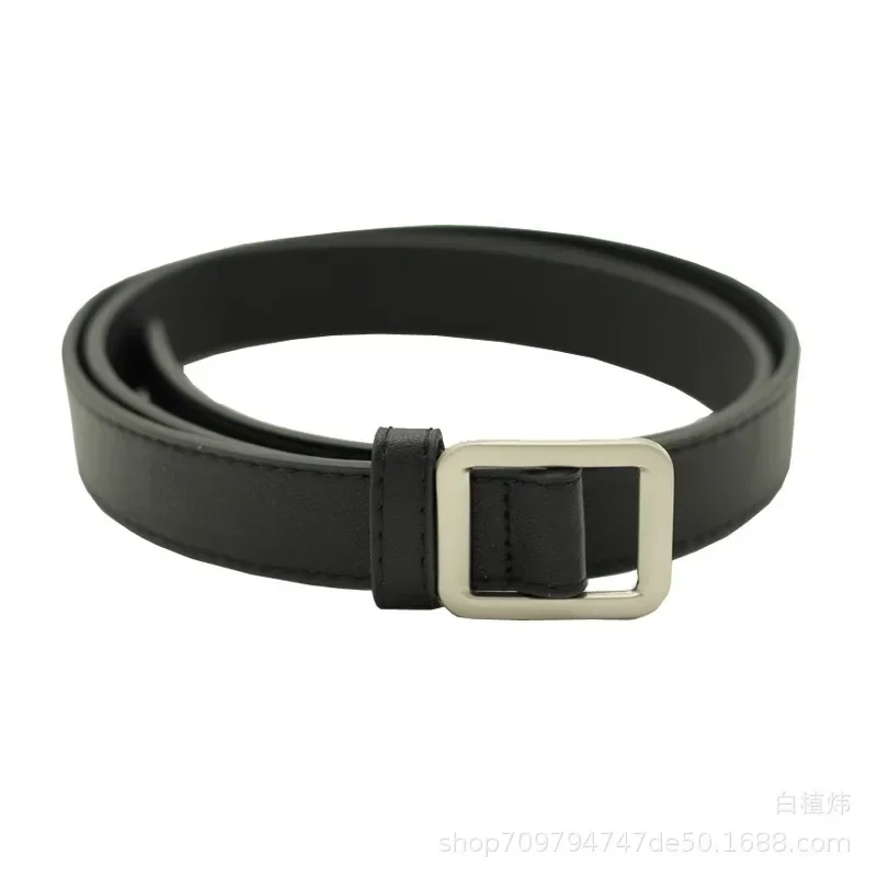 เข็มขัดหนัง PU สําหรับผู้หญิงหัวเข็มขัดกางเกงยีนส์สีดําเข็มขัด Chic Luxury ยี่ห้อสุภาพสตรี Vintage หญิงเข็มขัด