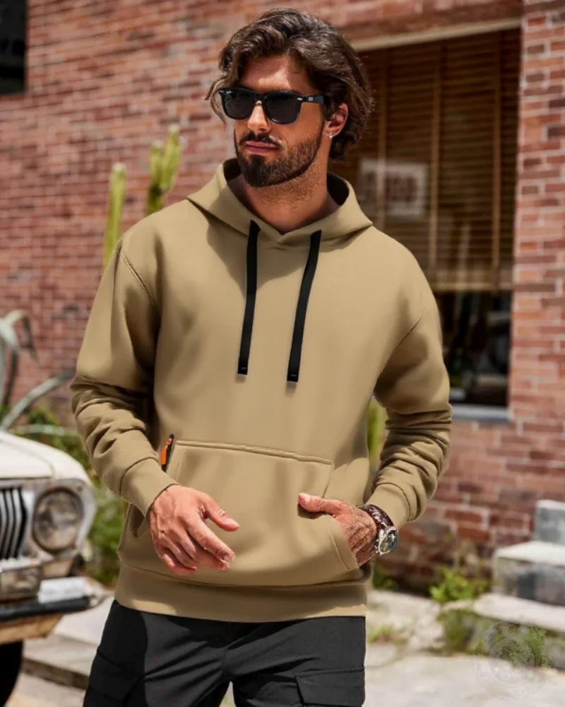 

Men's autumn and winter new pullover, casual sports sweatshirt, simple and fashionable solid color sweatshirt