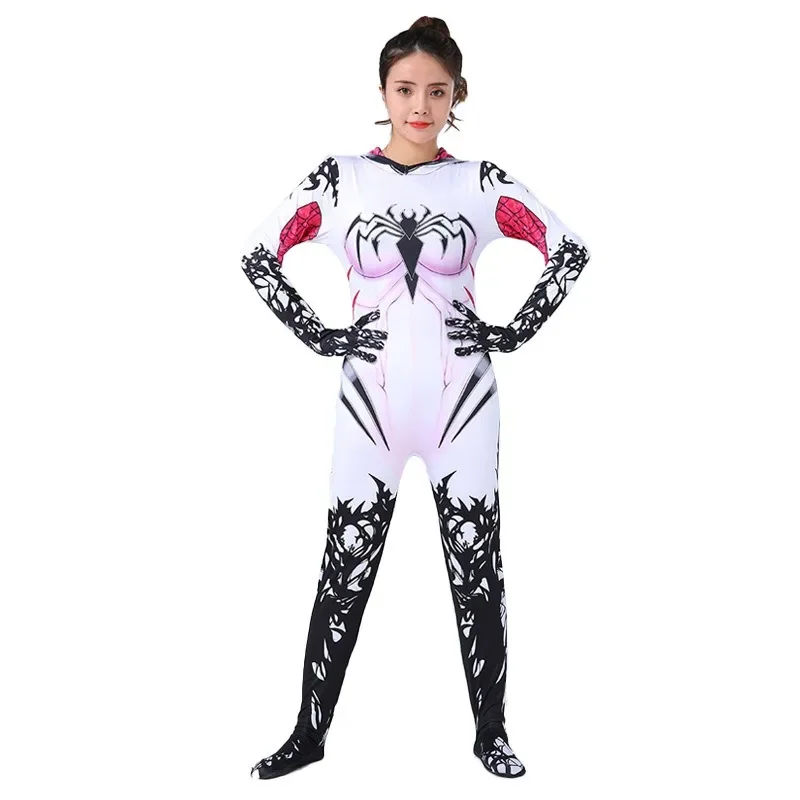 Spiderman Costume Children Adults Jumpsuit Gwen Stacy Spider Cosplay Role Play Outfit Halloween Unisex Bodysuit Full Set - Image 4