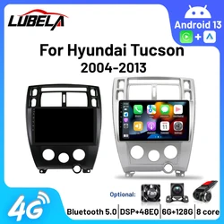 2Din Android 13 araba radyo Hyundai Tucson 2004-2013 Carplay oto RDS DSP IPS Stereo GPS navigasyon 4G multimedya video oynatıcı