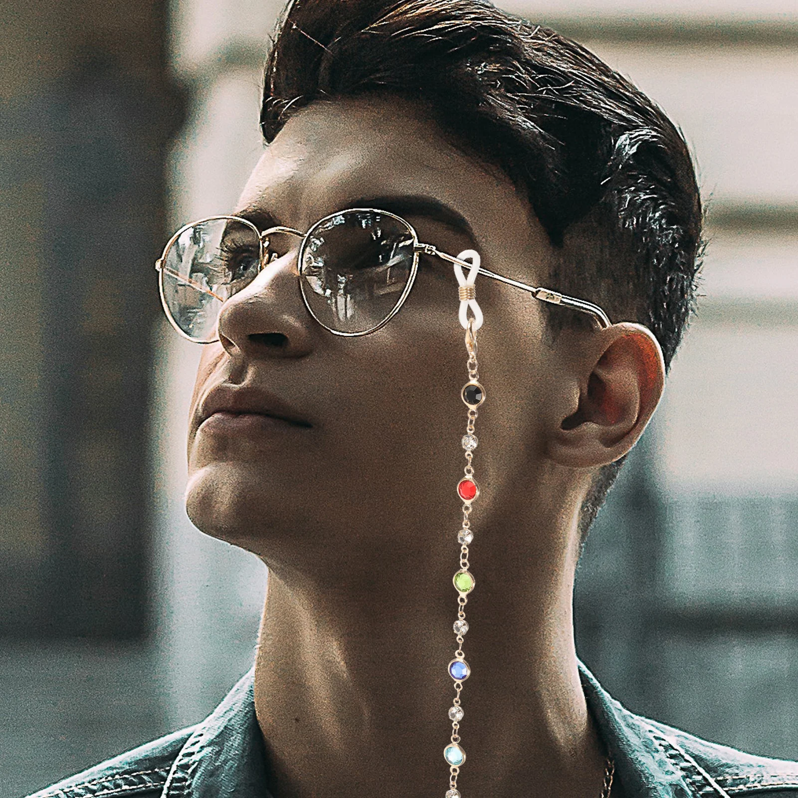 

4pcs Alloy Glasses Chains For Women Stylish Multi-Functional Sunglasses Necklaces Mask Holders Crystal Beaded Lanyards