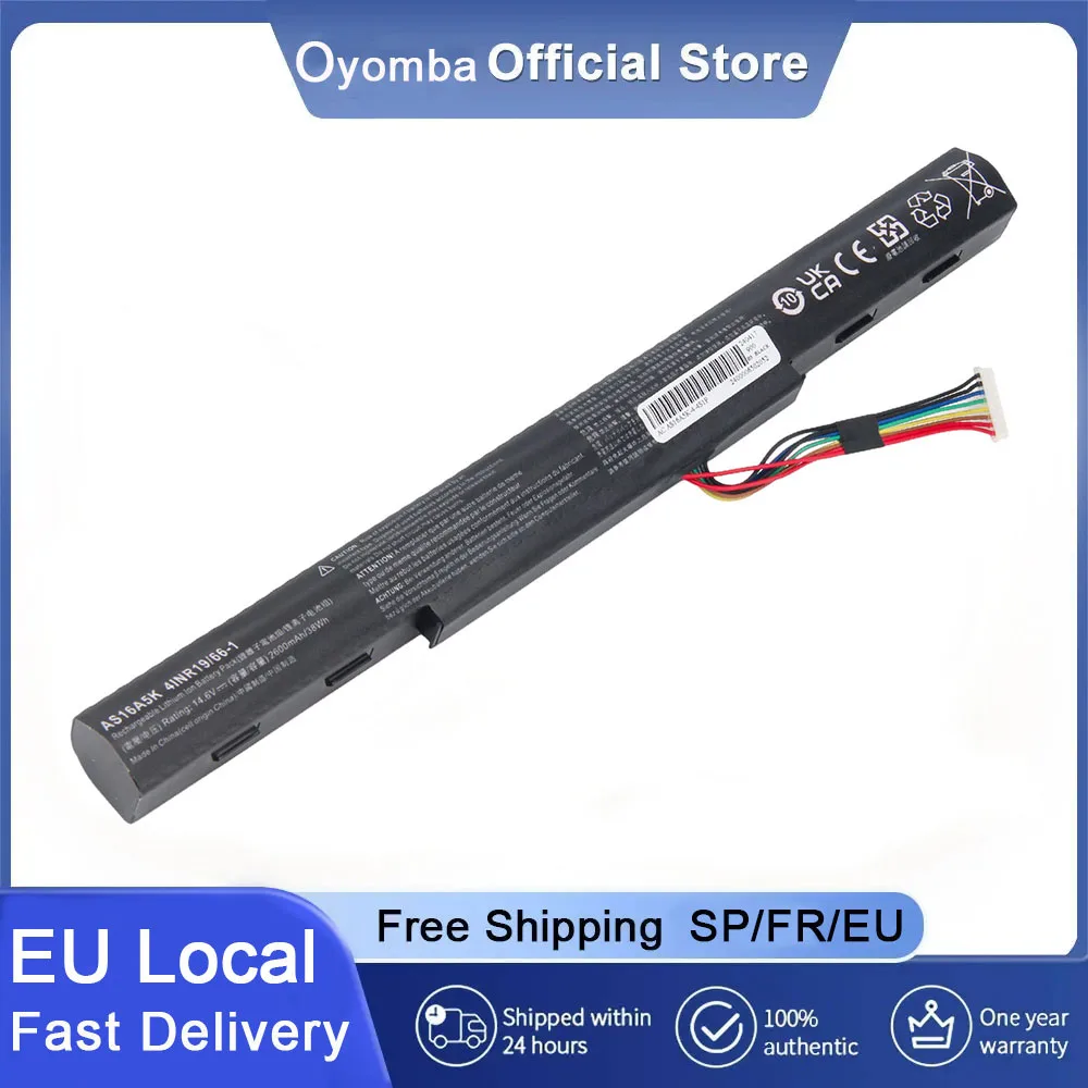 Oyomba AS16A5K AS16A7K AS16A8K بطارية الكمبيوتر المحمول لشركة أيسر أسباير E15 E5-475 E5-475G E5-476 E5-476G E5-523 E5-523G E5-553 E5-553G