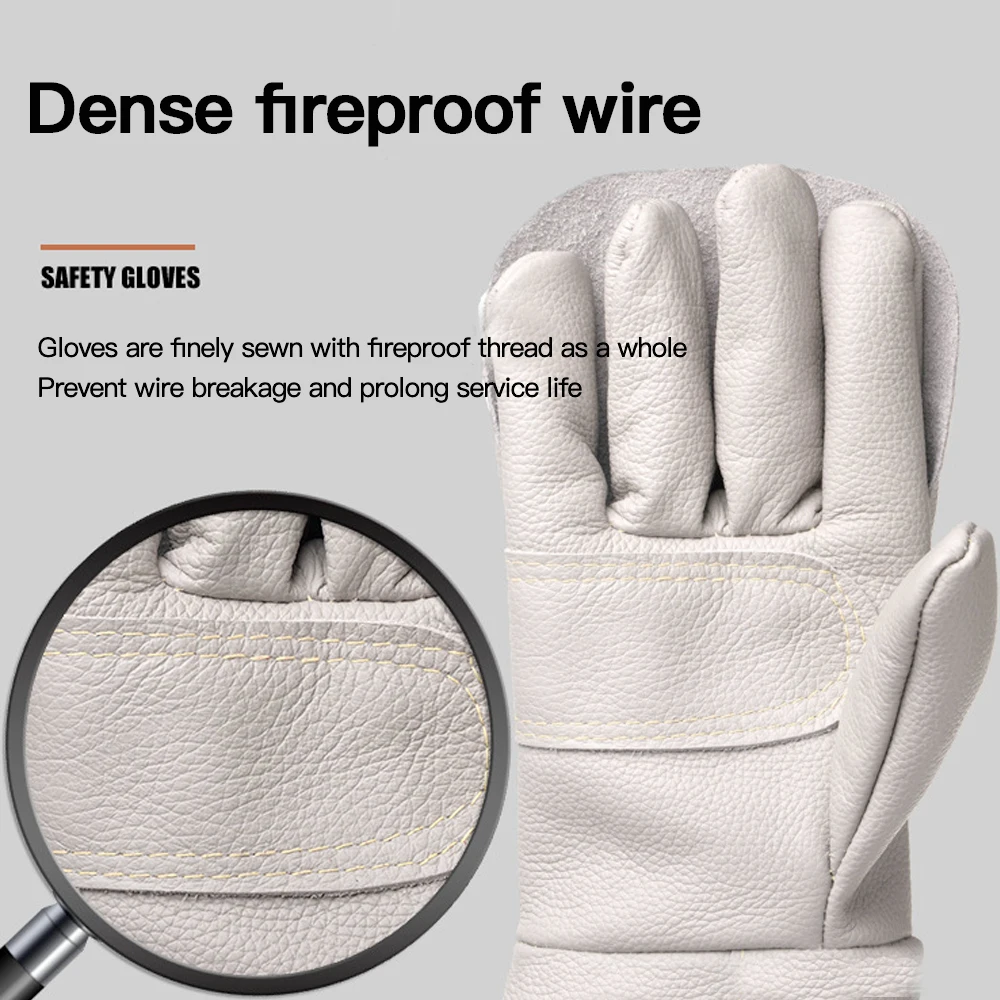 New Anti-bite Safety Bite Gloves for Catch Dog Cat Reptile Animal Ultra Long Leather White Pets Grasping Biting Protective Glove