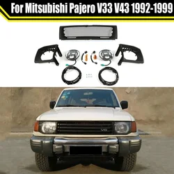 Bumper Grille Radiator Mesh Grill For Mitsubishi Pajero V33 V43 1992-1999 Racing Grille Radiator Cover Car Styling Exterior Trim