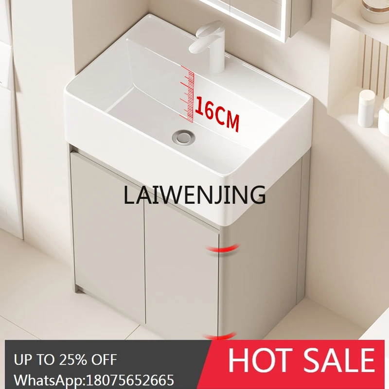 small apartment floor-to-ceiling bathroom cabinet honeycomb space aluminum ultra-deep wash basin combination washstand
