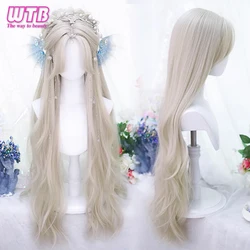 WTB Synthetic Cosplay Long Natural Wavy Multiple Colors Wigs With Bangs Party Lolita Wig for Women Heat Resistant Fiber Hair