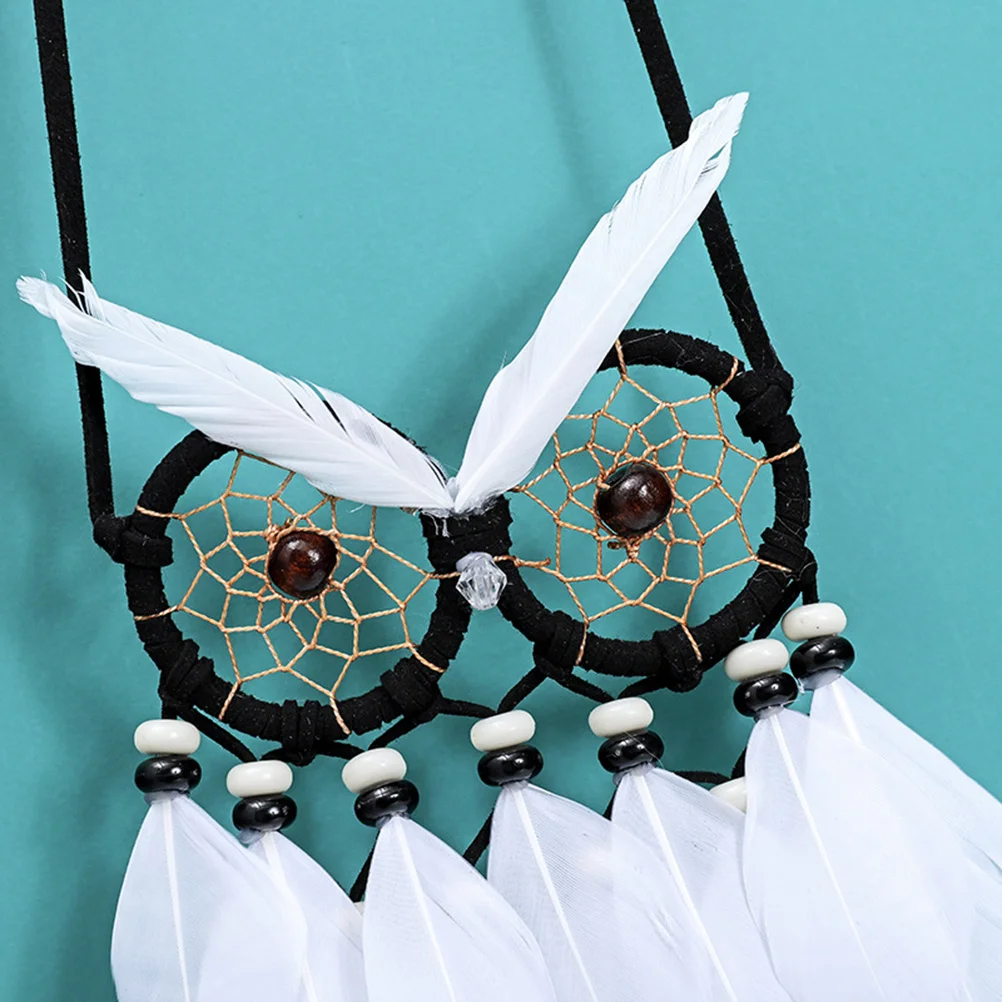 

Owl Dream Catcher Black White Hanging Pendant For Bedroom Living Room Car Party Home Decor Accessories Dream