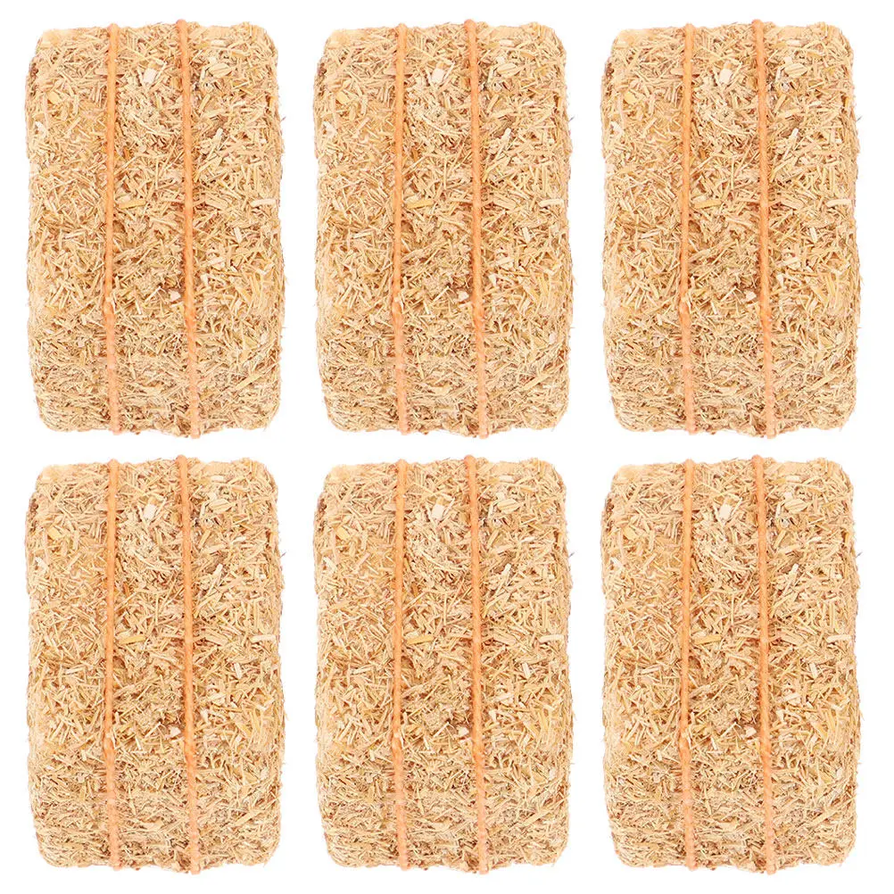 

6Pcs Mini Artificial Hayrick Decor for Dollhouse Yard Scene Micro Garden Decoration Miniature Simulated Haystack Ornament Home