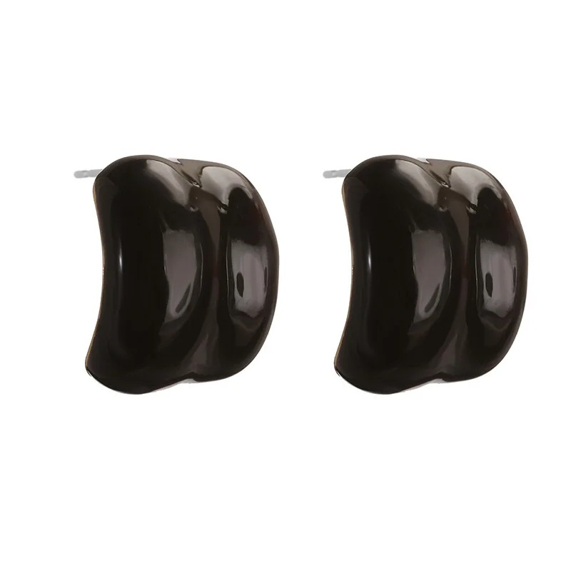 

New earrings for women, plated with 18k gold zircon colored enamel blocks, popular fashion jewelry, couple gift