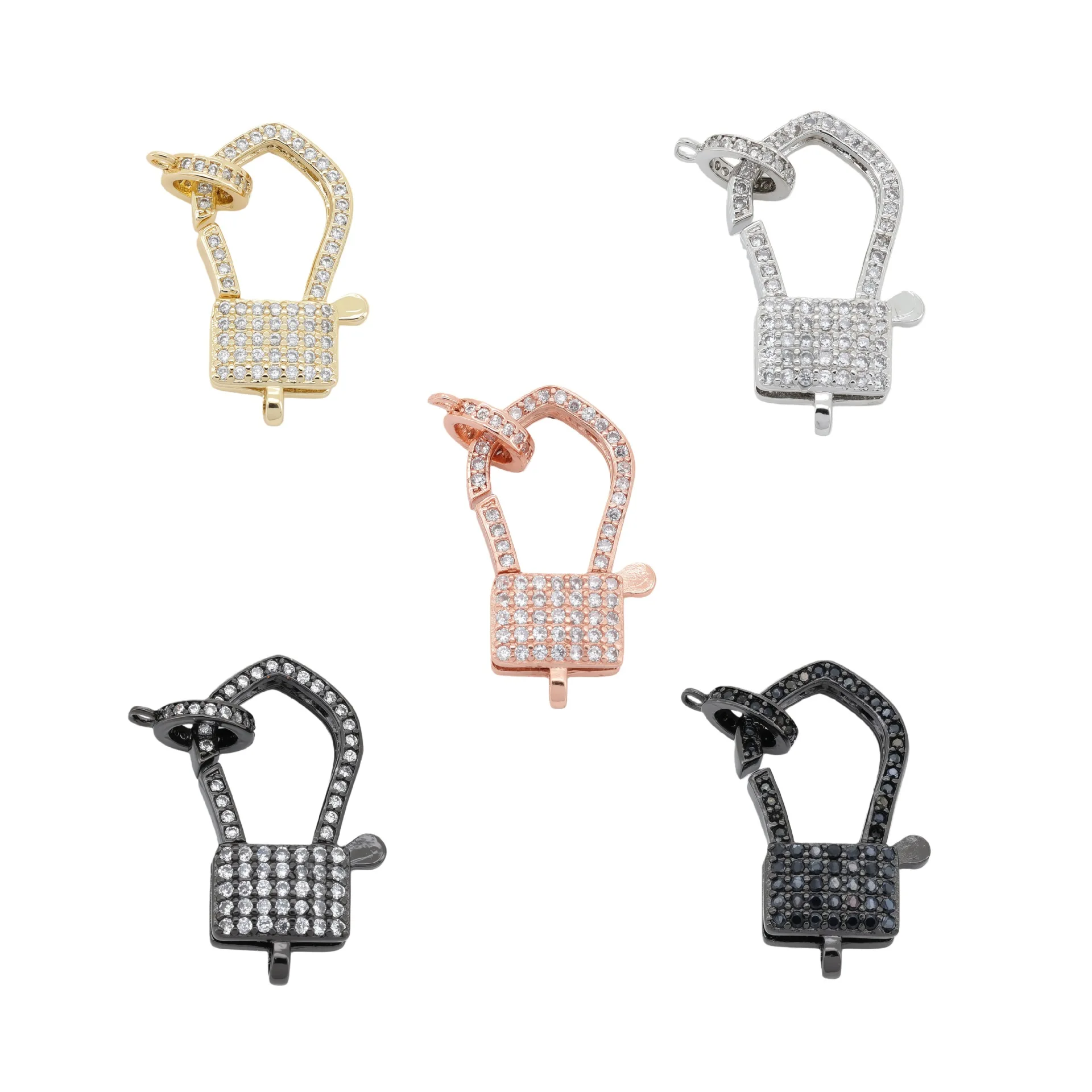 

Цельный медный черный цирконий, весенняя застежка-лобстер, жемчужное ожерелье «сделай сам», браслет, аксессуары, материалы для изготовления ювелирных изделий