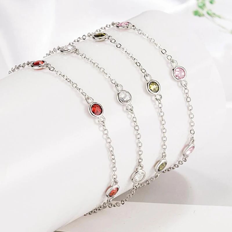 Moissanite Bracelet 925 Sterling Silver 4.0mm D Color Diamond Gemstone Bracelets For Women Rhodium Plated Jewelry