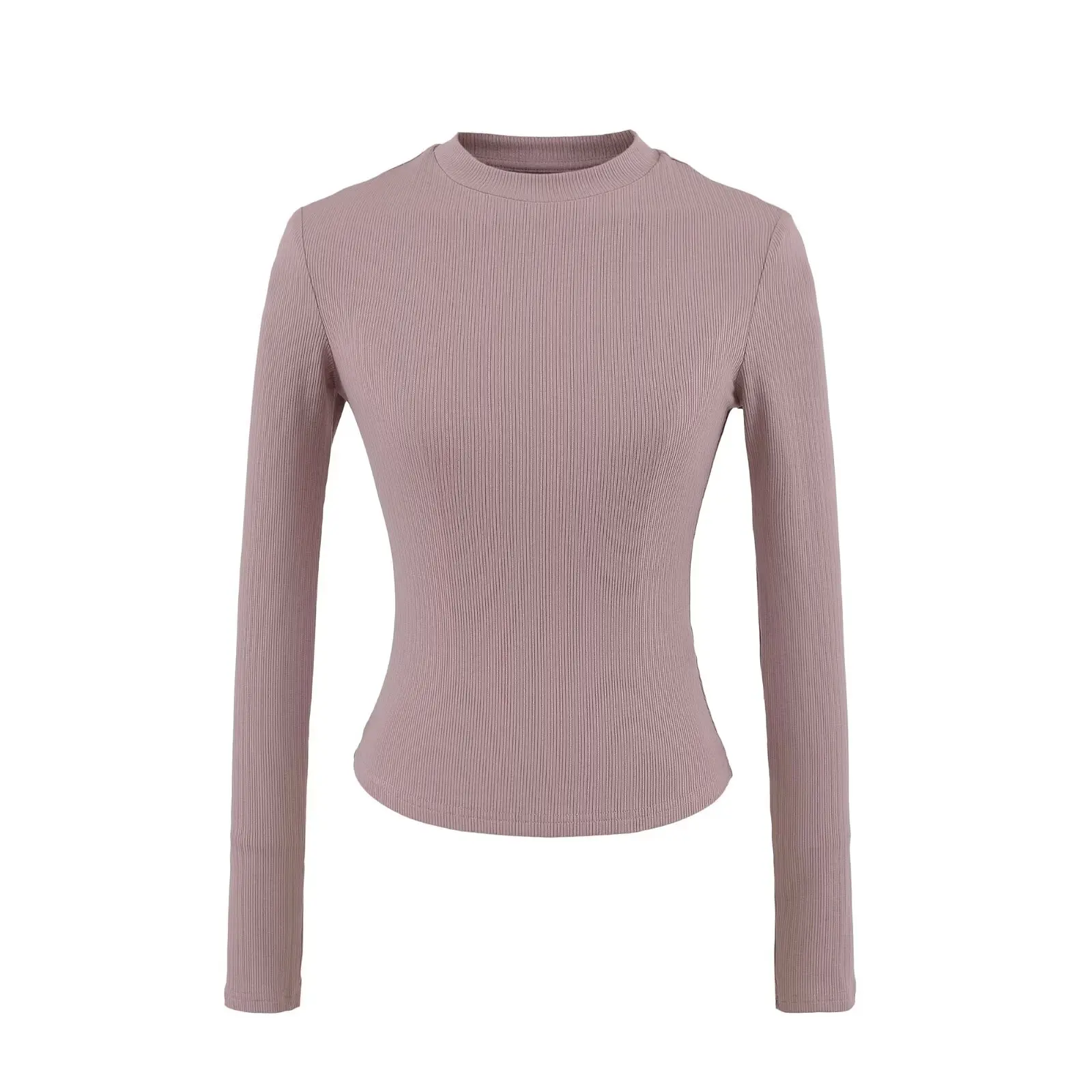 

Women's Slim Fit Long Sve round Ne T-irt Elastic Bandage Floral Embroidery Basic Sle Street Faion ort Length