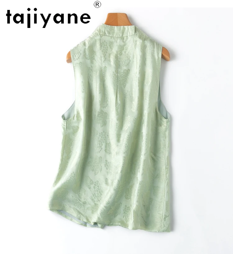 TAJIYANE 50% Mulberry Silk Vest Top Women New in Outerwears Women Clothing Vintage Tops Summer Loose Fit Womens Жилетка 2024